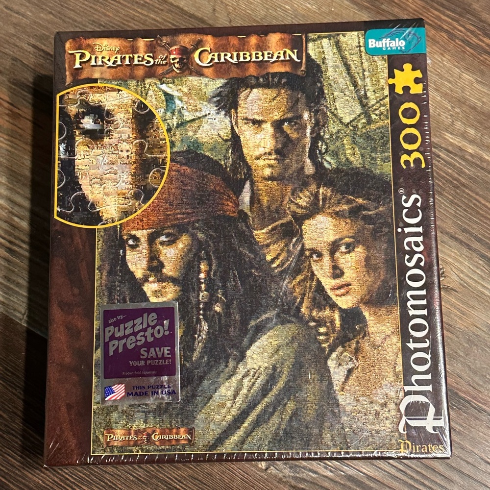 Pirates of the Caribbean photomosaics puzzle 300 piece made in USA NEW